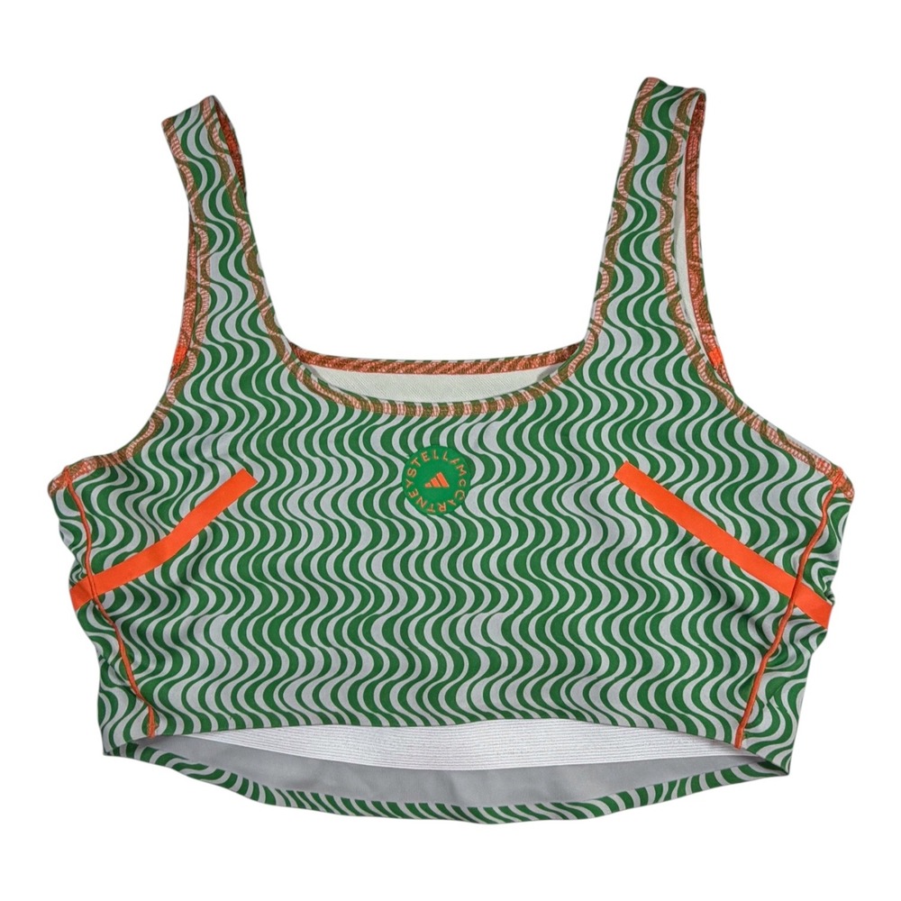 adidas x Stella McCartney TruePurpose Crop Top 1X Plus AEROREADY Green Wave - Picture 3 of 10